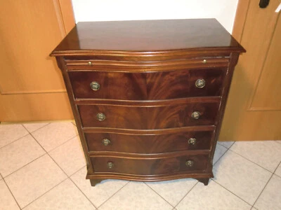 Englische Mahagoni Kommode / Bogenfront Antik Wurzel Furnier Bow Front Mahogany - Image 1 of 4