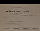 Vintage Receipt, MacCULLOCH LUMBER CO, 1951, Bridgewater, Nova Scotia, Canada