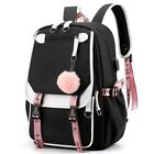 2X(Women Girls School Backpacks Anti Theft USB Charge Backpack Waterproof Bagpac
