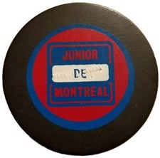 Montreal Junior QMJHL 1973-75 vintage Hockey Puck STAMPED MADE IN CANADA SCARCE 