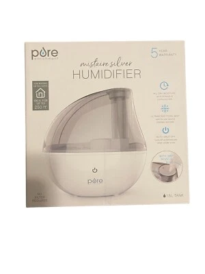 Humidificador ultrasónico de niebla fría Pure Enrichment® MistAire™ plateado silencioso (C3) Foto 1 de 2