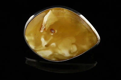 Broche de prata âmbar báltico genuíno manteiga gema de ovo grande 13,6 g b150723-8 - Imagem 1 de 4