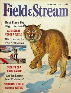 Field & Stream Magazine January 1961 Hunting Fishing Cat Model Airplane M207 - Picture 1 of 4