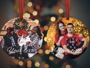 Personalised Photo Christmas Bauble Acrylic Tree Decoration Family Keepsake Gift - Picture 1 of 6