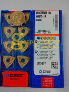 10PCS NEW Korloy WNMG080408-HM NC3030 WNMG432-HM Carbide Inserts - Picture 1 of 1