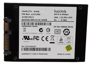 SanDisk SDSA6GM-064G 64Go SATA 2,5" SSD Prix Inc TVA 100% Santé - Photo 1/2