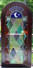 Huge Stained Glass Window Panel Old World European Style Pub Salvage