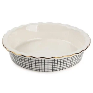 9 Inch Stoneware Pie Dish Baking Serving Dishwasher and Microwave Safe Sturdy - Picture 1 of 4