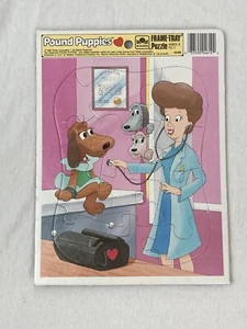 Vintage Golden 1986 Pound Puppies Frame Tray Puzzle 4612B At The Vet EUC - Picture 1 of 8