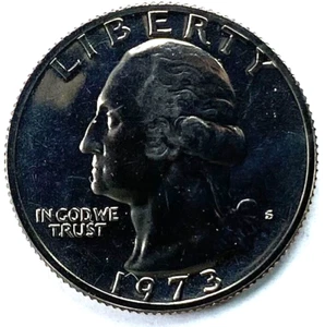 Cuarto de dólar 1973 S 25c Washington Proof San Francisco - Imagen 1 de 4