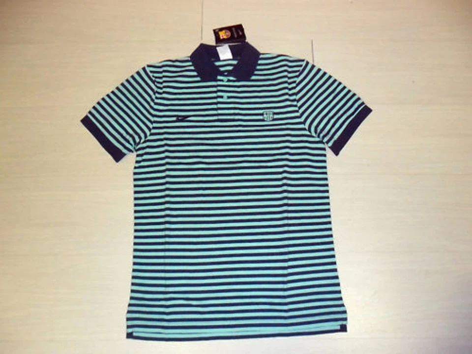 1418 Talla XL Barcelona Polo 011 Verde Rayas Algodón - Imagen 1 de 1