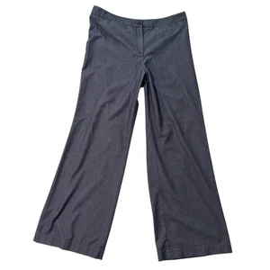 J Jill Wide leg flare trouser dress pants 14 Blue gray Welt pockets Career Women - Picture 1 of 9