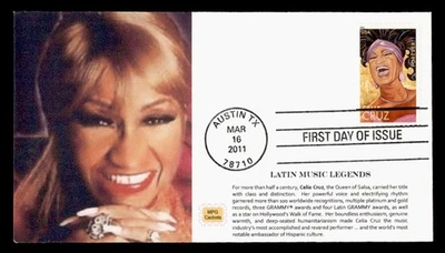 DR WHO 2011 FDC LATIN MUSIC LEGEND CELIA CRUZ MPG CACHET M60239 - Image 1 of 2