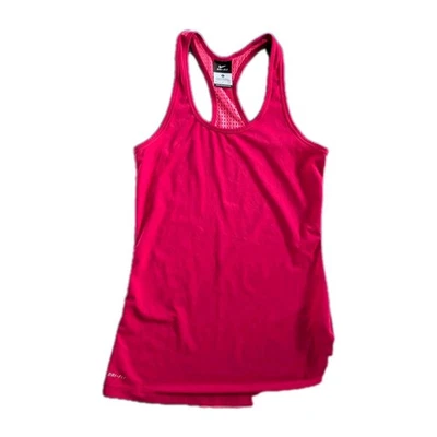 Camiseta sin mangas Nike Running Dri-Fit espalda deportiva usada en excelente estado para mujer pequeña roja rosa camiseta para correr Foto 1 de 4