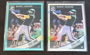 2018 Donruss Optic Reggie Jackson #91 Aqua Prizm /299 + Holo Prizm Lot Athletics - Picture 1 of 2