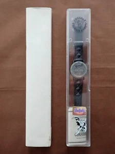 RELOJ PULSERA BATMAN LOGO DE CONSORT FASHION CORPS 1991 CORREA DE CUERO - Imagen 1 de 4