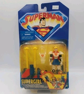 Винтажная фигурка Supergirl Action Aerial Assault Armor Hasbro Kenner 1998. Изогнутая коробка - Изображение 1 из 4
