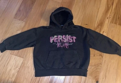 ZARA GIRLS DARK GRAY GRAPHIC HOODED SWEATSHIRT SIZE 8-9 EXCELLENT COND LD5 - Image 1 of 4