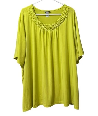 Maggie Barnes For Catherines Plus Size 3X Rose Knit Stretch Blouse Chic Office - Image 1 of 4