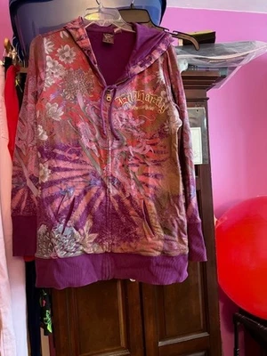 Sudadera con Capucha para Mujer Ed Hardy Christian Audigier Grande Púrpura Dragón Lámina Gráfico Y2K Foto 1 de 4