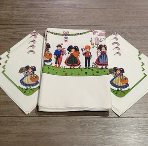 Beauvillé Hansi Tablecloth 59" X 81" Plus (10) Napkin Set Cotton Alsace France - Picture 1 of 12