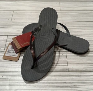 Havaianas Sandalo Infradito Donna You Metallizzato Grigio Acciaio Taglia 37-38/US 6 NUOVO! - Foto 1 di 9
