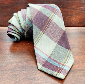 Vintage Polo Ralph Lauren Tie Mens Wool Blend Plaid Saks Fifth Avenue Academia - Picture 1 of 11