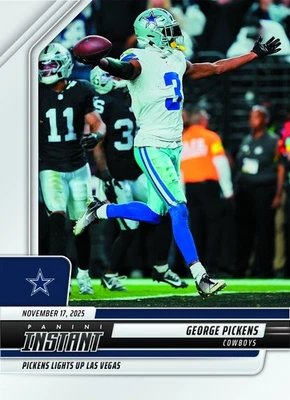 2025-26 Panini Instant NFL #247 George Pickens Dallas Cowboys PRESALE - Image 1 of 2