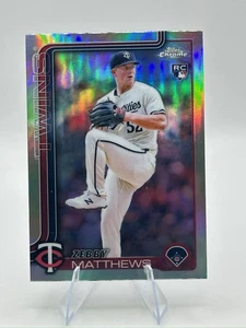 2025 Topps Chrome Zebby Matthews Refractor Rookie #277 - Gemelos - Imagen 1 de 2