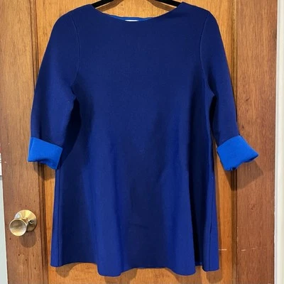 Cos Tunic Sweater Wool Blend Blue Contrast Small - Image 1 of 4