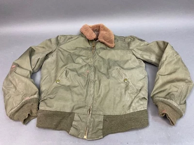 Chaqueta de Vuelo Tipo B-15 de la USAF de Colección Años 40 Lona Segunda Guerra Mundial Ejército Fuerza Aérea Foto 1 de 4