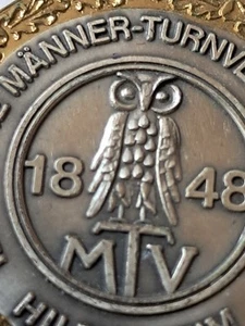 Eule Owl Hildesheim 120 Jahre Männer-Turnverein v. 1848 e. V. tragbare Medaille - Bild 1 von 3