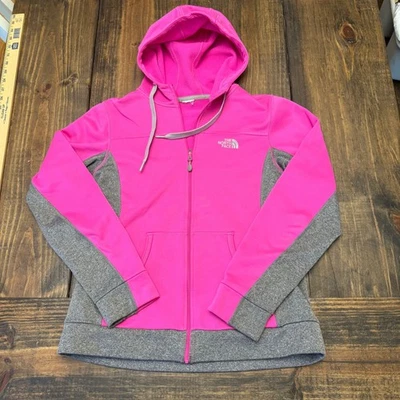 Chaqueta con Capucha The North Face Mujer Pequeña Cremallera Completa Rosa Gris Ropa Deportiva Foto 1 de 4