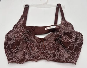 NEW Skarlett Blue Womens Minx Lace Balconette Bra Chocolate/Pink Size 36D NWT - Picture 1 of 3