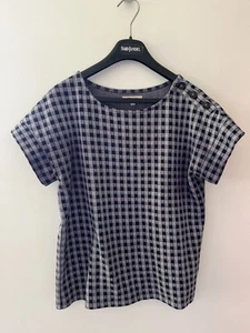 CUTE! Madewell XS Women's Casual Top Blouse Navy Plaid Short Sleeve - Picture 1 of 3