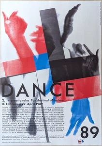 Poster poster - 2. Festival Internazionale di Danza Monaco 1989 - Leggi Rosso Originale - Foto 1 di 1