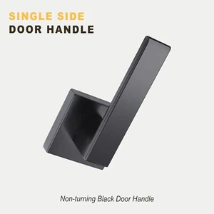 Home Improvement Direct Single Sided Door Handle w/o Lock Black Square HeavyDuty - Picture 1 of 19