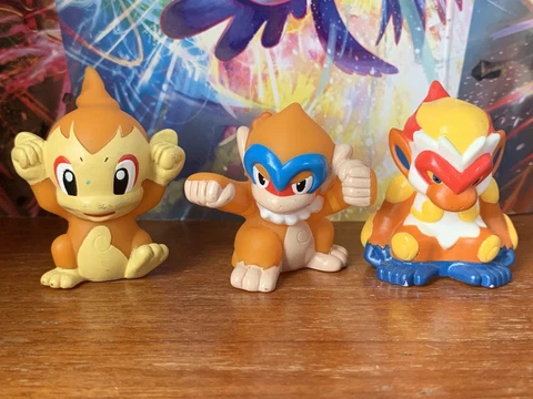 Pokemon Chimchar Monferno Infernape Figure Set Bandai Kids Finger Puppet F/S! Cover