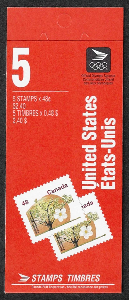 Canada Stamps -Booklet Pane of 5 -Fruit Tree: McIntosh Apple #1363b (BK142) - Image 1 of 1