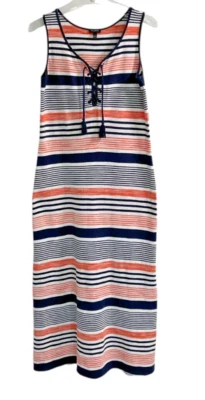 VESTIDO MAXI A RAYAS SIN MANGAS TALBOTS TALLA PEQUEÑA Foto 1 de 4
