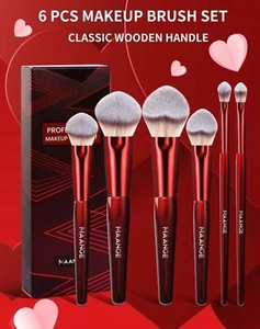 MAANGE 6 PCS Face Professional Heart Shaped Facial Makeup Brush Set, Super Soft - Picture 1 of 8