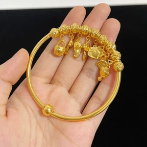 24K Gold Damen 3D Auspicious Eight Treasures Armband * Damenarmband - Bild 1 von 4