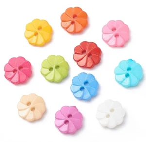 50 Flower Buttons 12mm Assorted Colours C41-11 AUSSIE SELLER - Picture 1 of 3