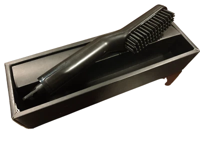 Cepillo alisador de barba/pelo 3 en 1 para hombre cerámica turmalina negro Foto 1 de 3