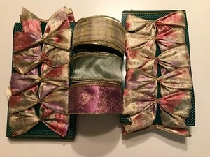 Martha Stewart Christmas Wired Ribbon & Kmart Romantic Holiday Bows Mixed Lot - Picture 1 of 7