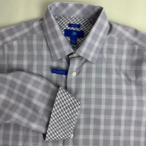 EGARA Non-Iron Dress Shirt Mens Large Flip Cuff 2-Ply Cotton Long Sleeve New - Picture 1 of 10