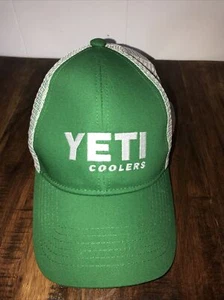 YETI Coolers Hat Cap Mens Womens One Size Snapback Green White Baseball Mesh - Picture 1 of 8