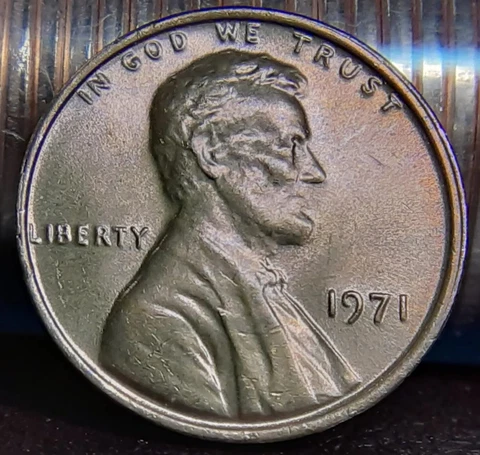 1971 P Lincoln Cent Uncirculated Chocolate Toned Coins With Free Shipping Cover