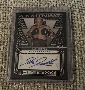 BAS RUTTEN Auto Lightning Strike Silver 2023 Panini Chronicles Obsidian UFC 