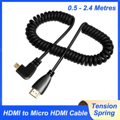 HDMI Cable HDMI to Micro HDMI Cable 4K 1080P Tablet PC TV Tension Spring Cable - Image 1 of 4